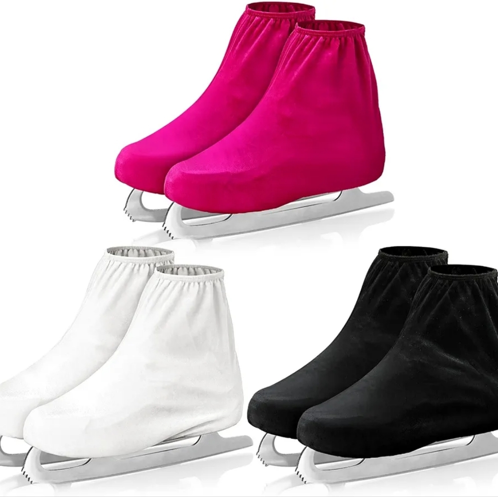 Velvet figure skating boot covers